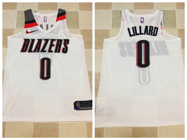 Men Portland Trail Blazers #0 Lillard White Nike NBA Jerseys